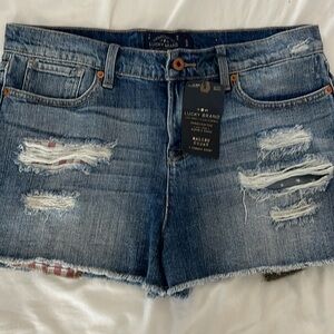 Lucky denim shorts patriotic pockets size 8 NWT
